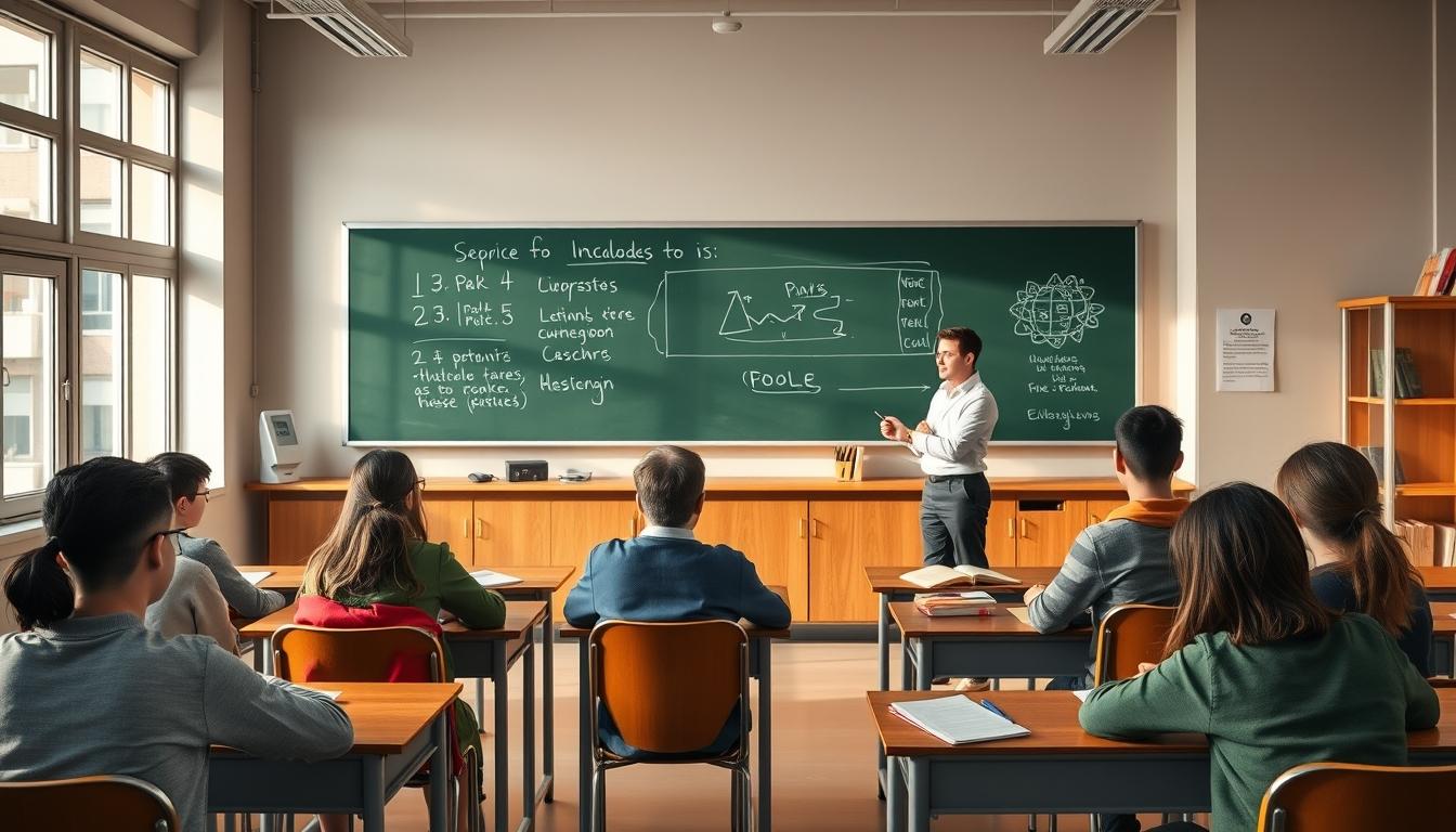 Student using a study guide to organize academic notes