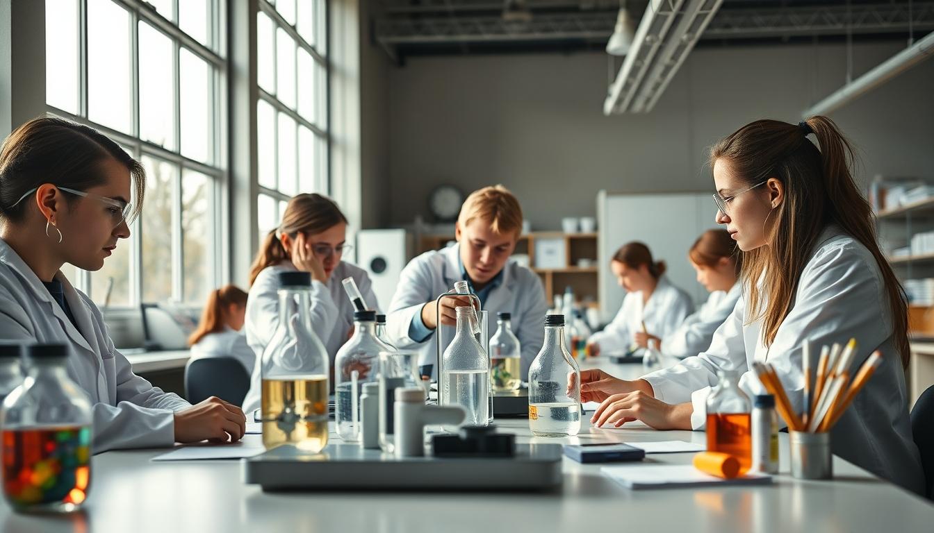Students collaborating in study space
